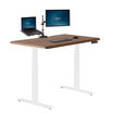 Electric Standing Desk with ComfortEdge in 48x30 Walnut and White in raised position